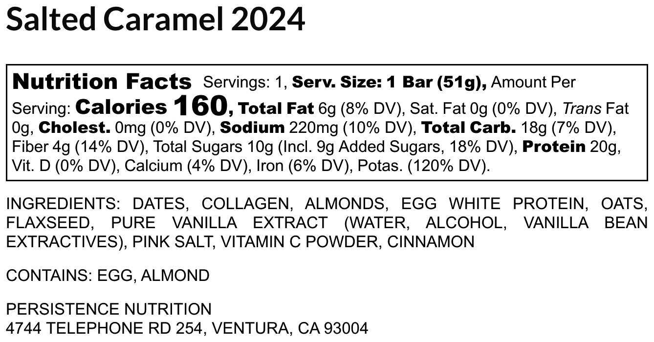 Salted "Caramel" Almond Protein Bar